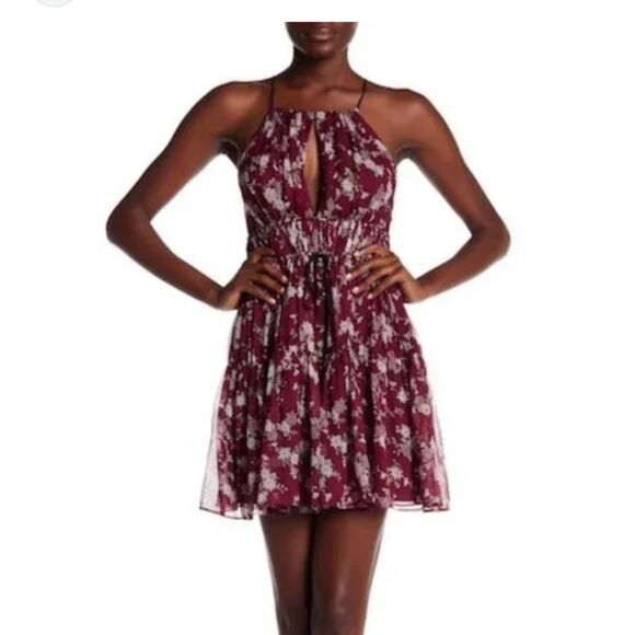 CINQ A SEPT Silk Floral Lotus Mini Dress Size XS - Picture 1 of 13